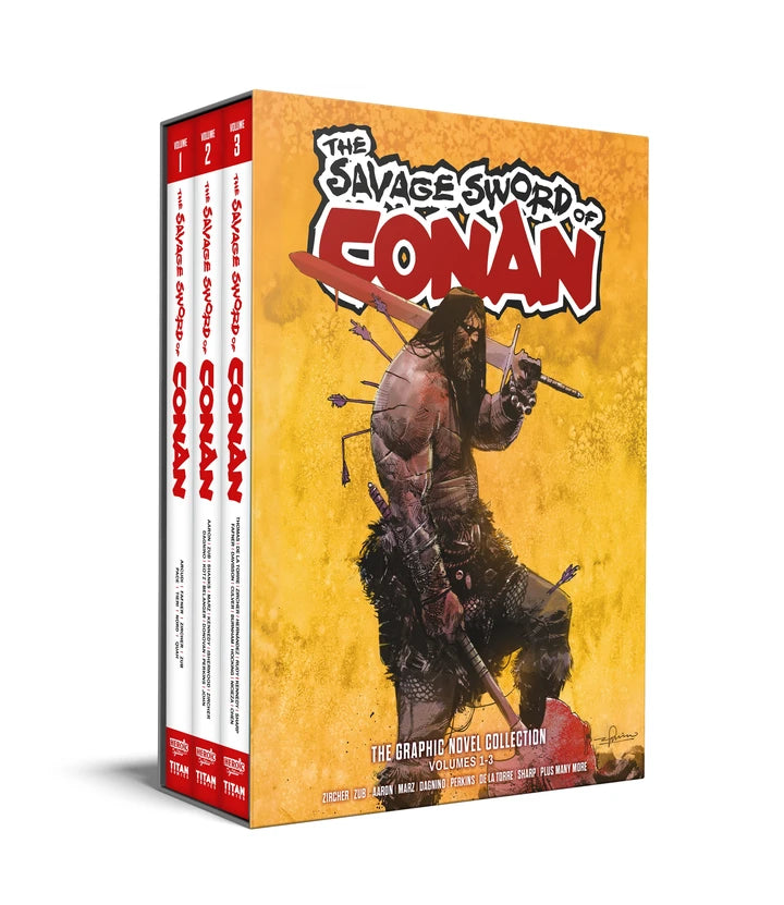 Savage Sword Of Conan Vol 01-03 Slipcase Set Direct Market Edition Gerardo Zaffino Cvr (Mr) [HC] Cover