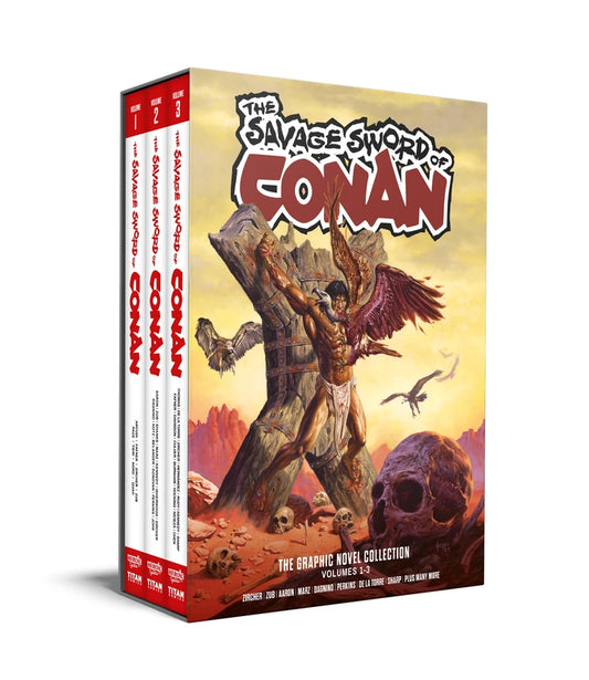 Savage Sword Of Conan Vol 01-03 Slipcase Set Regular Edition Joe Jusko (Mr) [HC] Cover